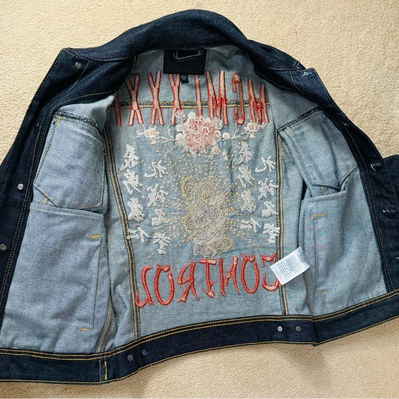 Guess Men's XS Rex Denim Embroidery Jacket - Picture 2 of 5